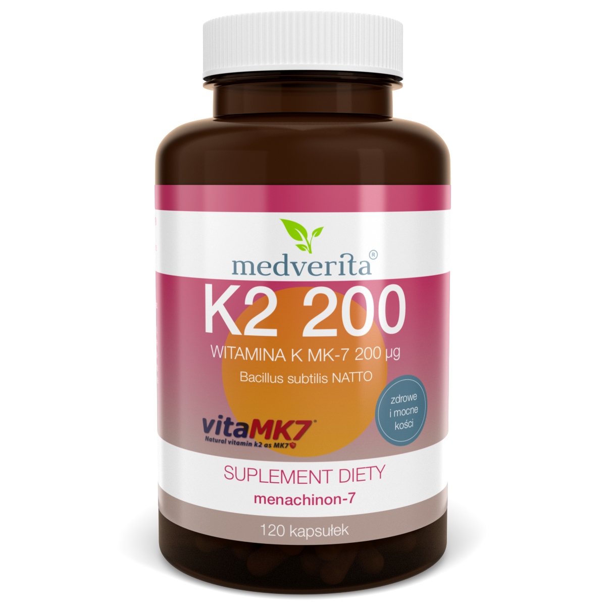 K2 MK-7 200µg witamina Vitamk7 NATTO - 120 kaps.