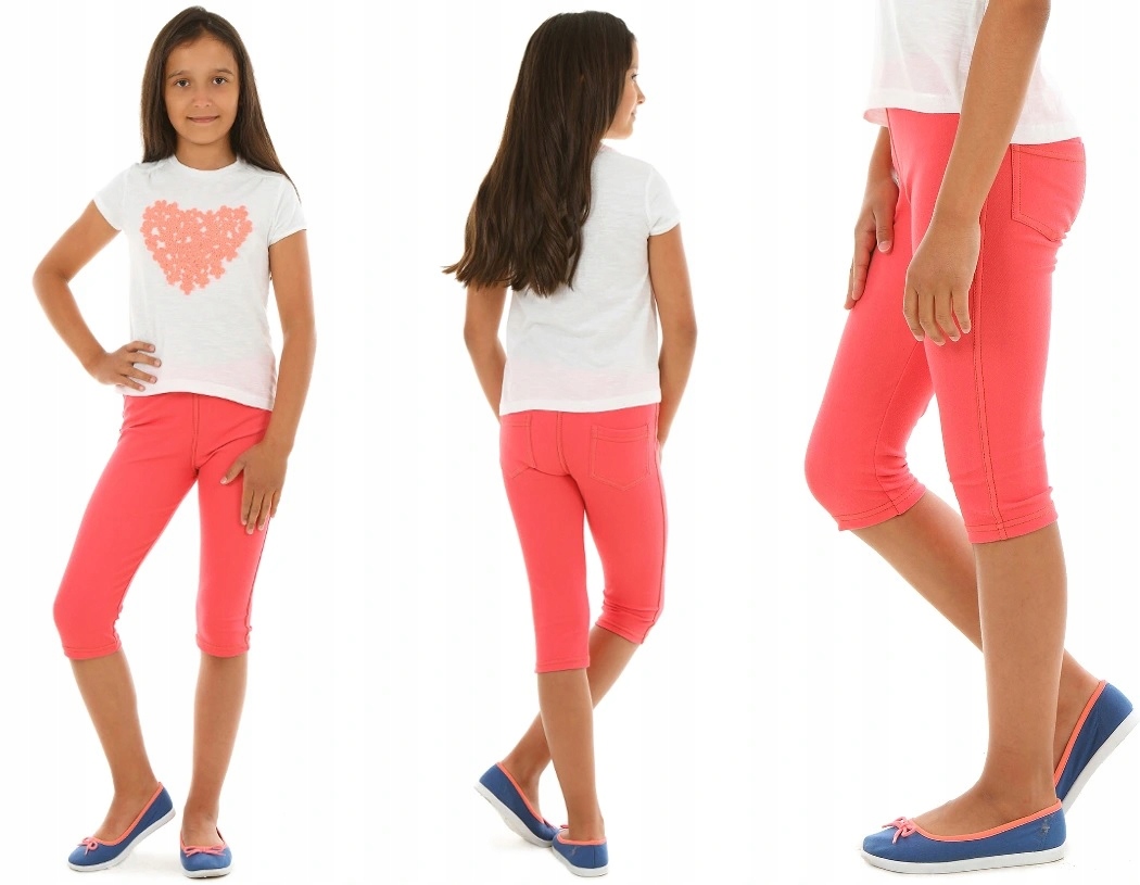 

Leginsy getry jeansowe 3/4, Rybaczki 116 Koral