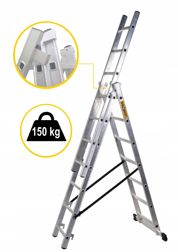 DRABINA aluminiowa 3x11 DRABEST CERTYFIKAT +GRATIS Liczba elementów 3