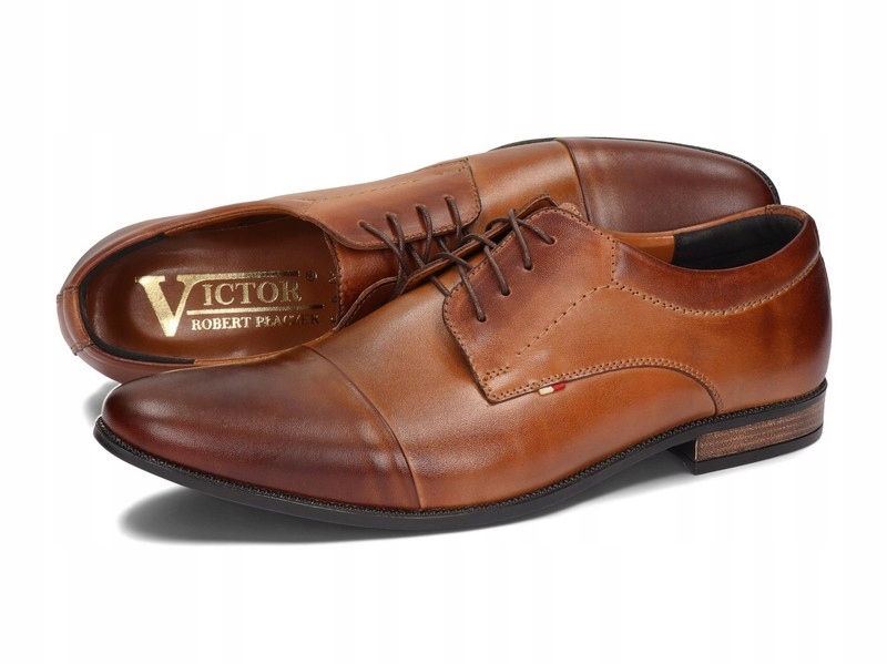 PÓŁBUTY MĘSKIE WIZYTOWE SKÓRA 323/2 BRĄZ 42 Rozmiar 42