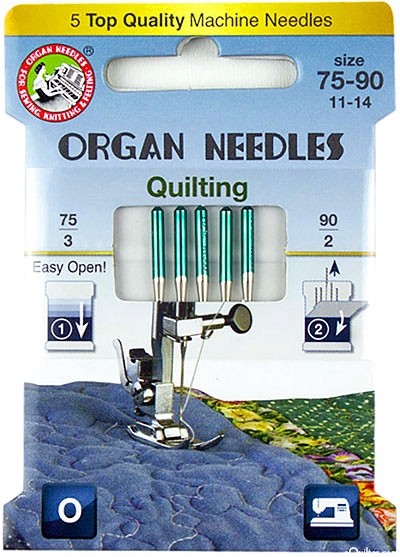

Igły Organ półpłaskie do quiltingu mix Eco Box