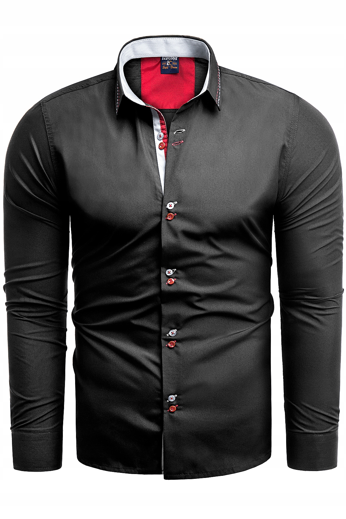 L - KOSZULA MĘSKA REGULAR 19-615 Rękaw długi rękaw