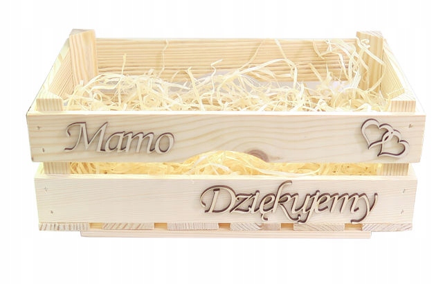 

Skrzynka drewniana dla Mamy od prezent ślub AB31