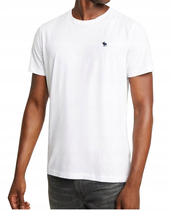 

Abercrombie Fitch Biała Koszulka O-Neck Logo _ Xs