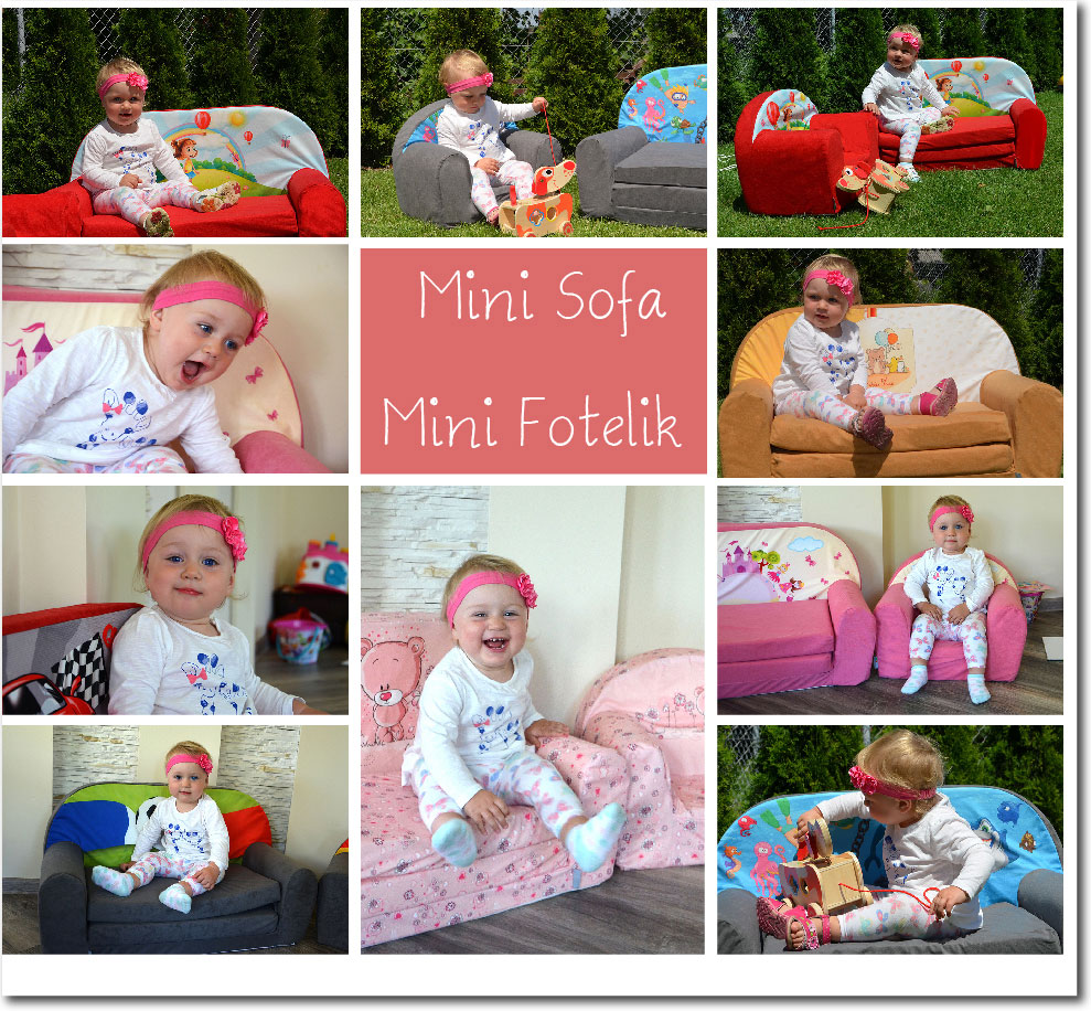 SOFKA DZIECIĘCA MINI-KANAPA ŁÓŻKO MATERAC FOTEL Szerokość produktu 78 cm