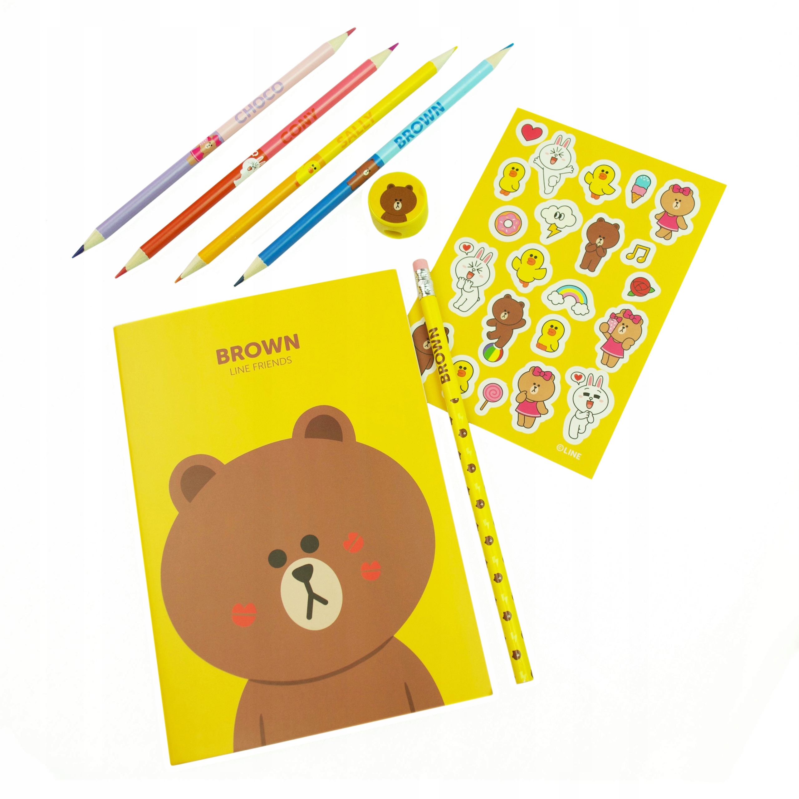 

Line Friends notes ołówek kredki temperówka etui