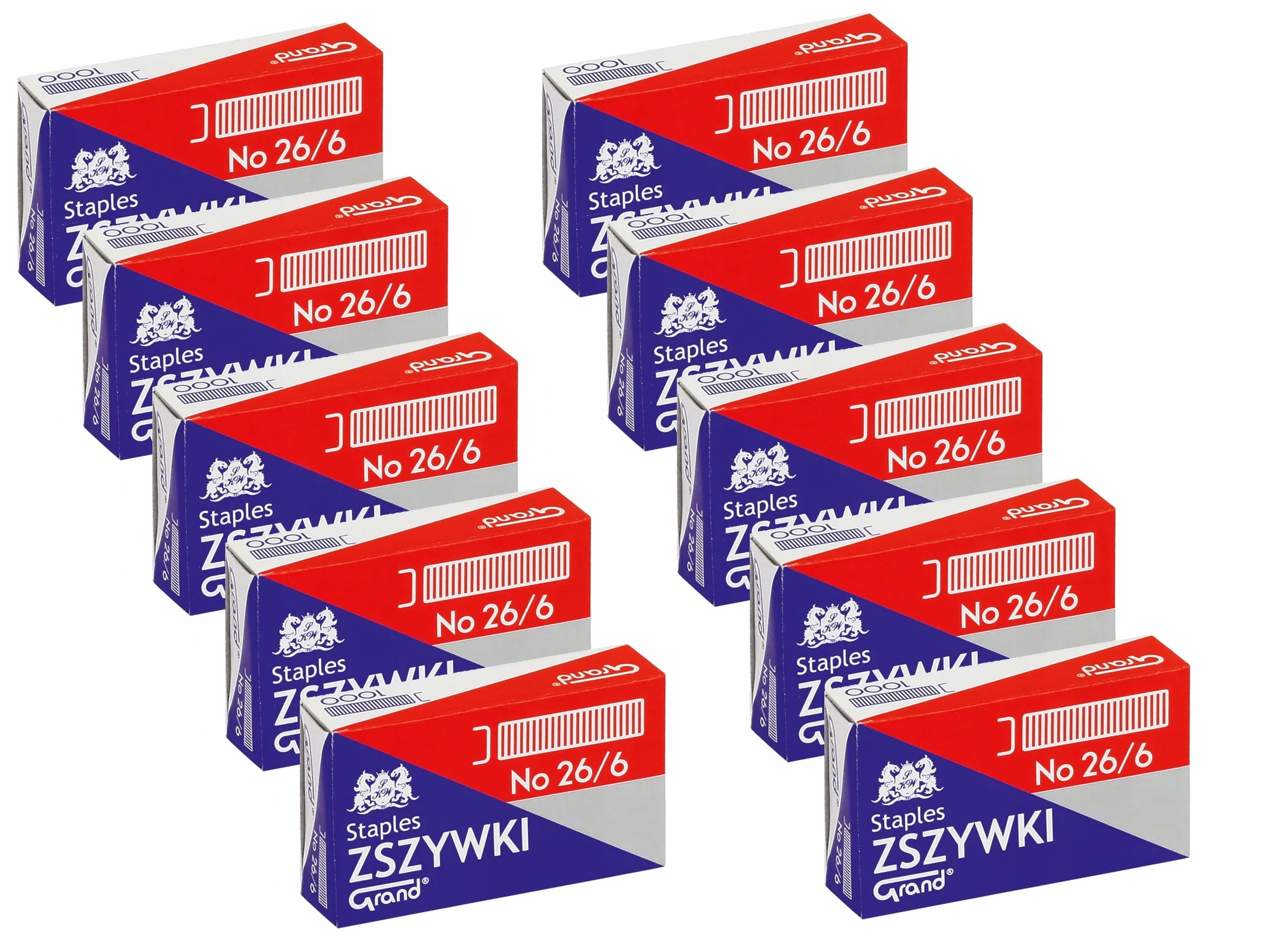ZSZYWKI BIUROWE GRAND ROZM 26/6 10 X OPAK 1000 SZT