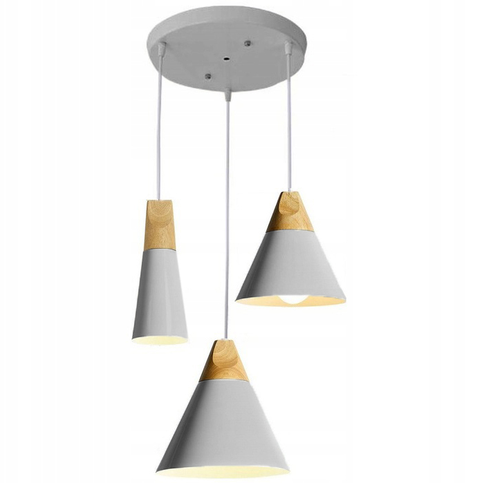 

Lampa Wisząca Drewno Loft Industrial Scandi 3 Cpr