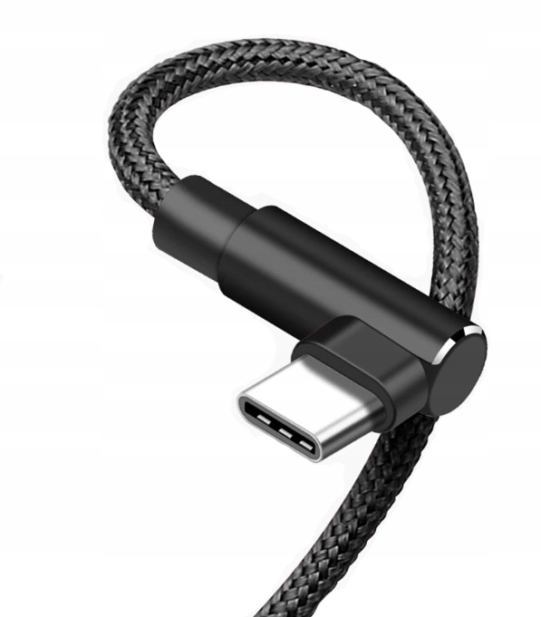 

Kabel Usb typuC Kątowy 1m Black Wzmacniany