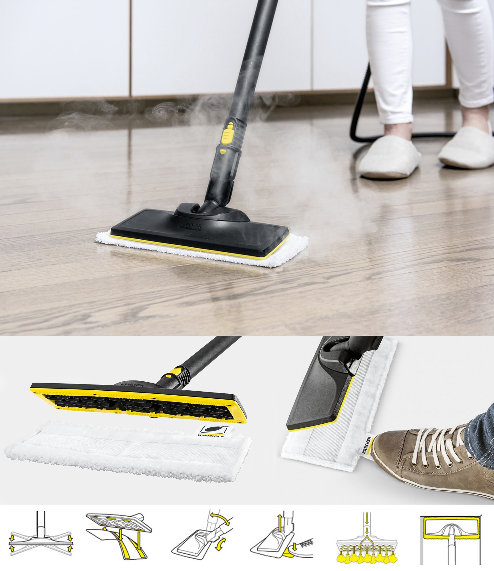 Parownica myjka parowa Karcher SC5 EasyFix 2200W +zestaw akcesoriów do domu Waga 6 kg