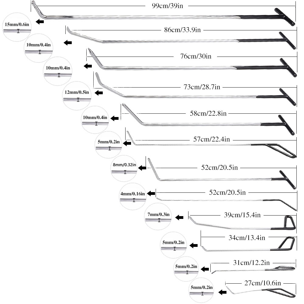 Druty usuwanie wgniecen PDR 12 heble lance grad PL Mark Super PDR