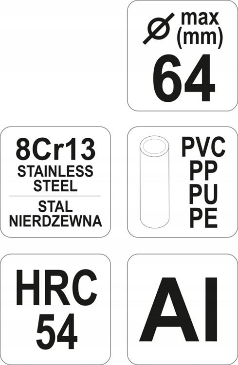 YATO NOŻYCE DO RUR PVC DO 64MM YT-2229 EAN (GTIN) 5906083922299