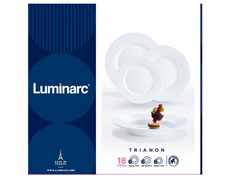 

Serwis obiadowy Trianon 18el Luminarc biały zestaw