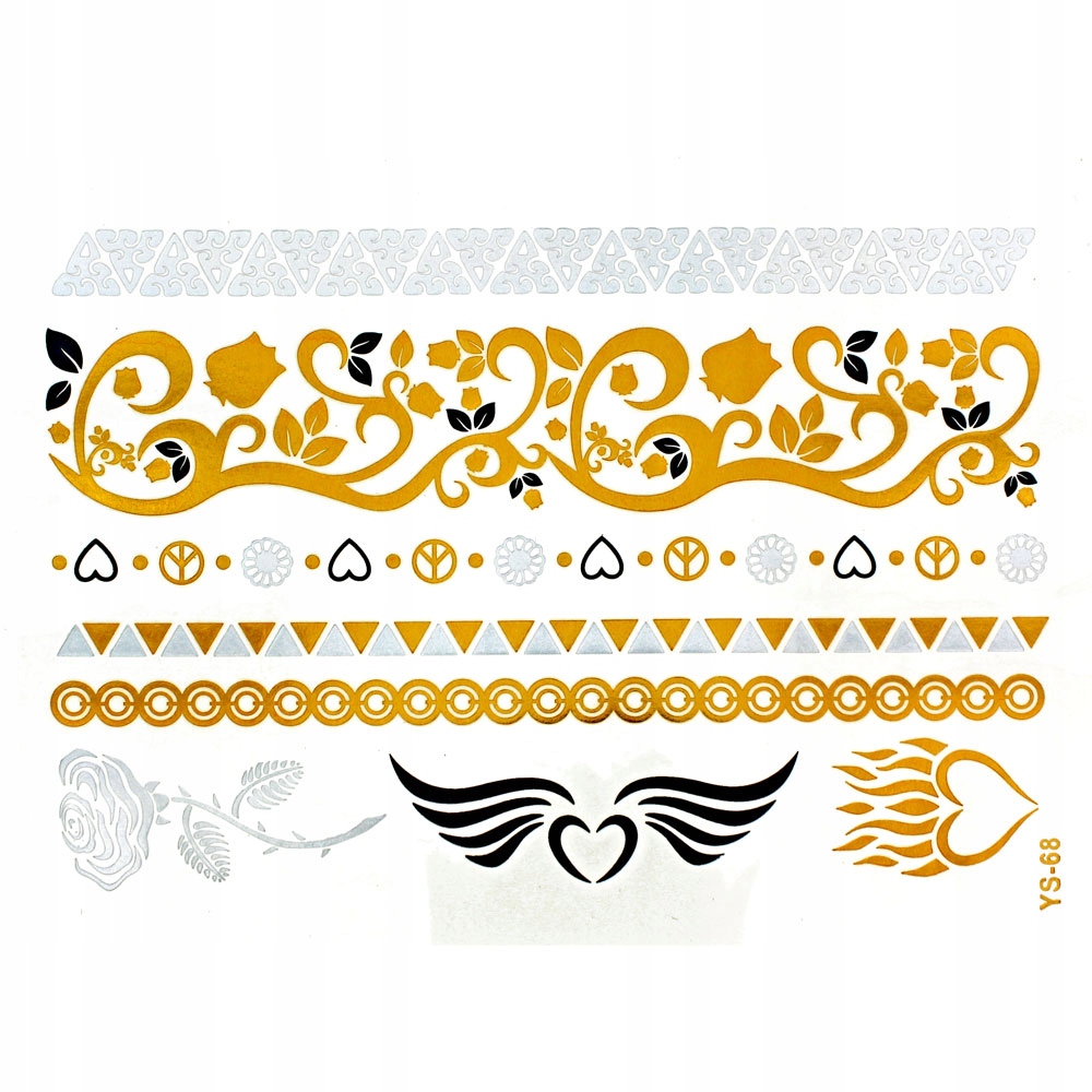 

Tatuaż Metaliczny Boho Do Ciała Włosów 14X20 Ys 68