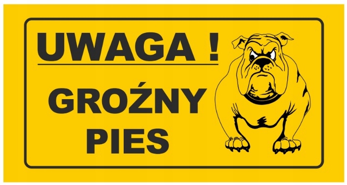 

Tablica tabliczka Uwaga Groźny Pies 12x22 cm Pcv