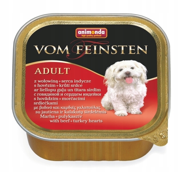 Animonda Vom Feinsten Classic hovězí maso a krůtí srdce – vlhké krmivo pro...