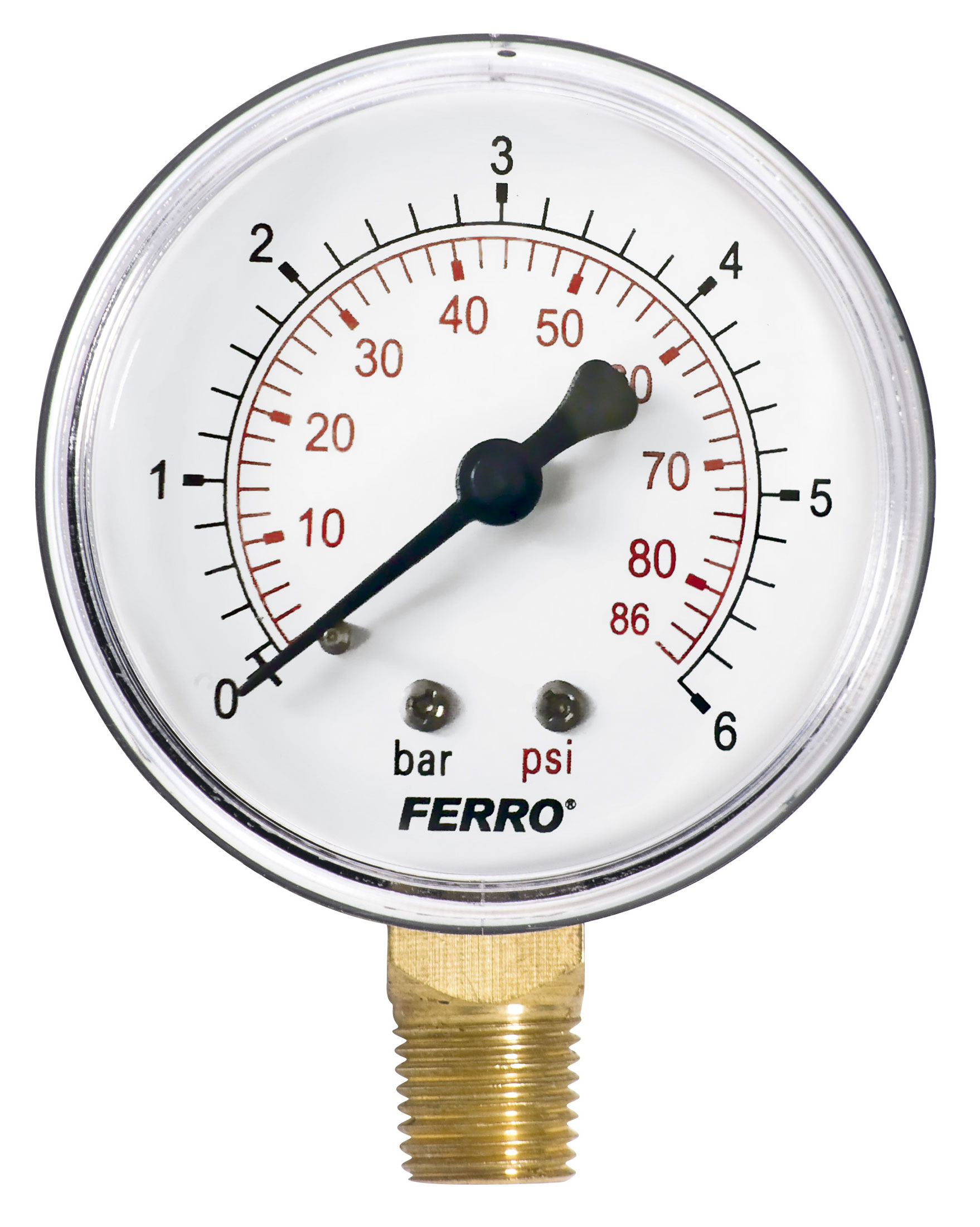 

Manometr 63 mm 1/4” 0-6 bar radialny (boczny)