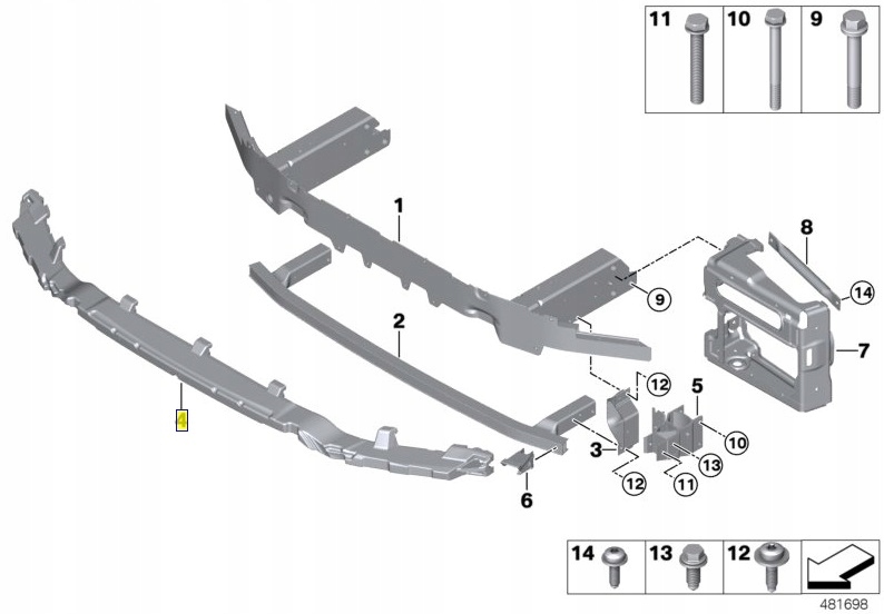 BMW absorber uderzeniowy styropian uderzeń G01 G02 Numer katalogowy części 51117399909