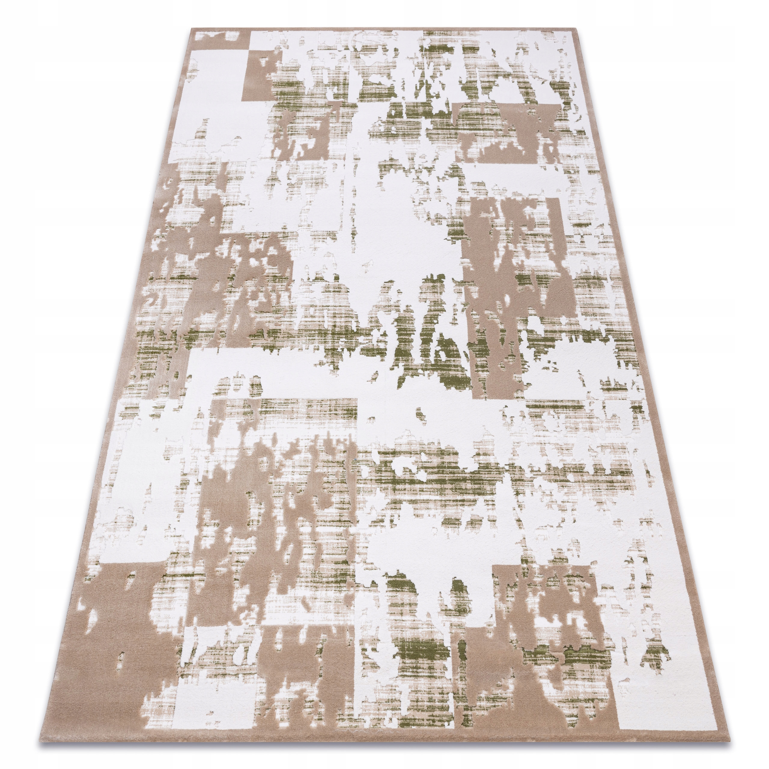 Gruby Dywan Akrylowy 100x300 zielony beż #AT2401