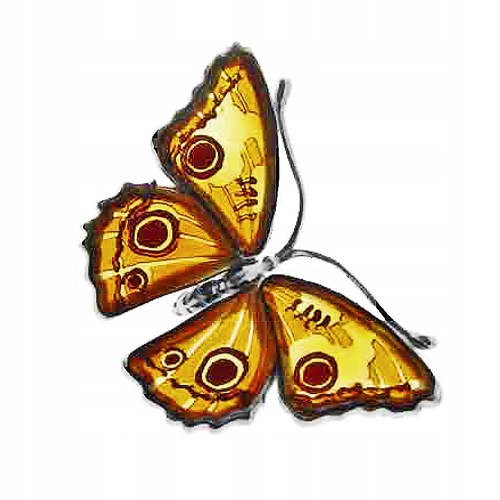 Stříbrný Přívěsek Motýlek, přívěsek z vyřezávaného baltský jantar Stříbro 925