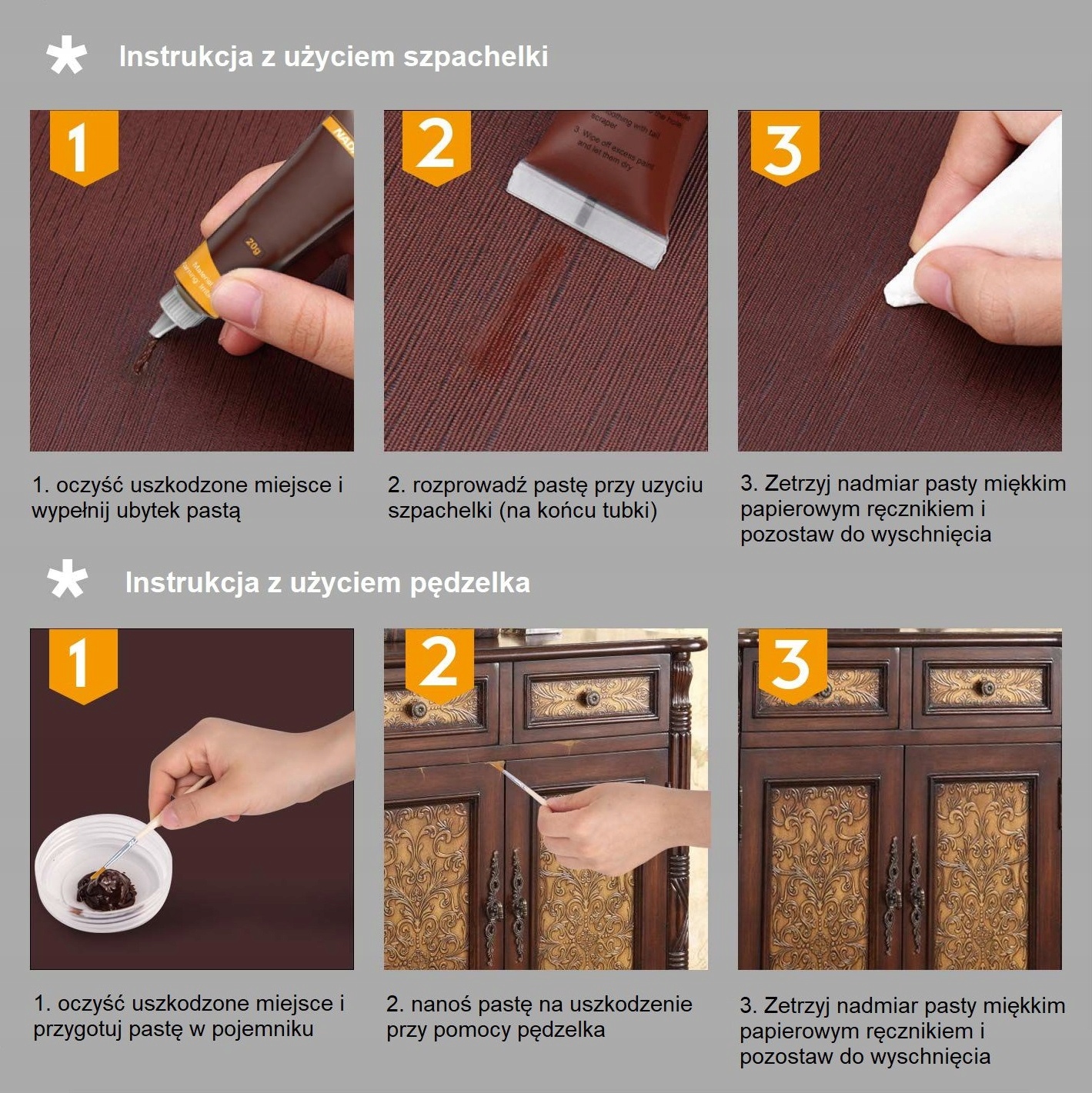PASTA SZPACHLA DO RENOWACJI PANELI MEBLI DREWNA Marka Doktor Holz