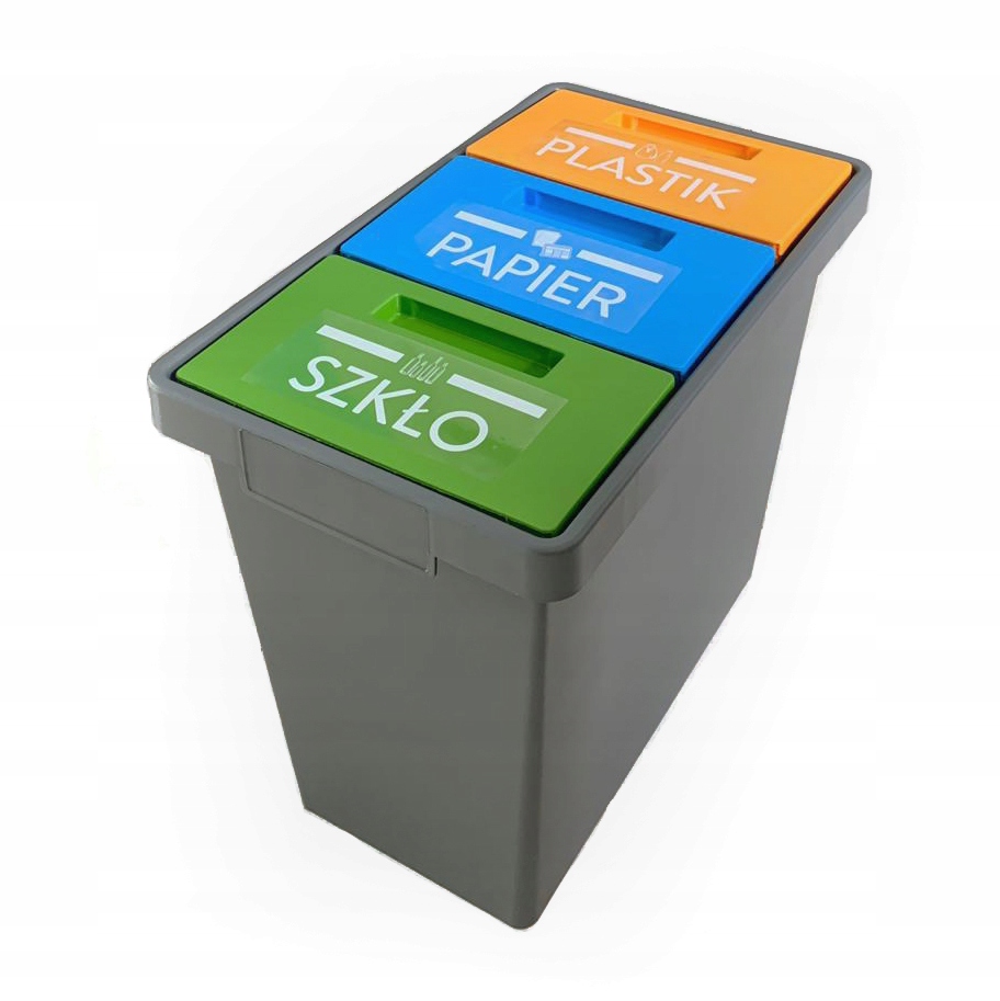 

Potrójny Kosz Pojemnik do segregacji śmieci 40L