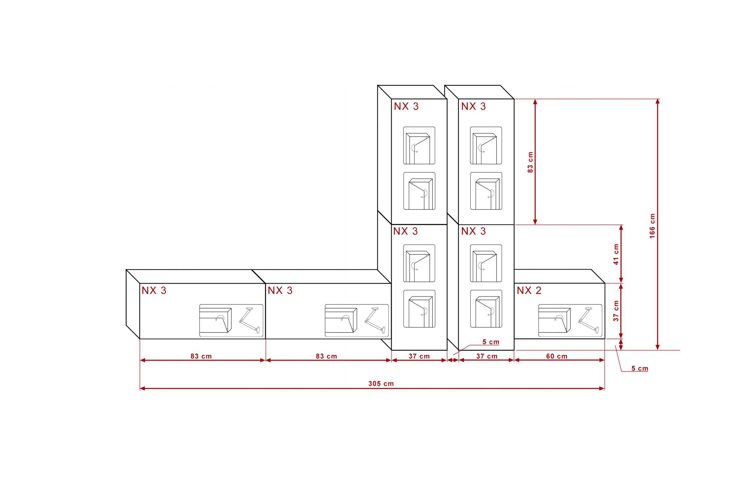 Meblościanka meble Zestaw do Salonu pokóju RTV N58 Kod producenta połysk salon meble pokój led