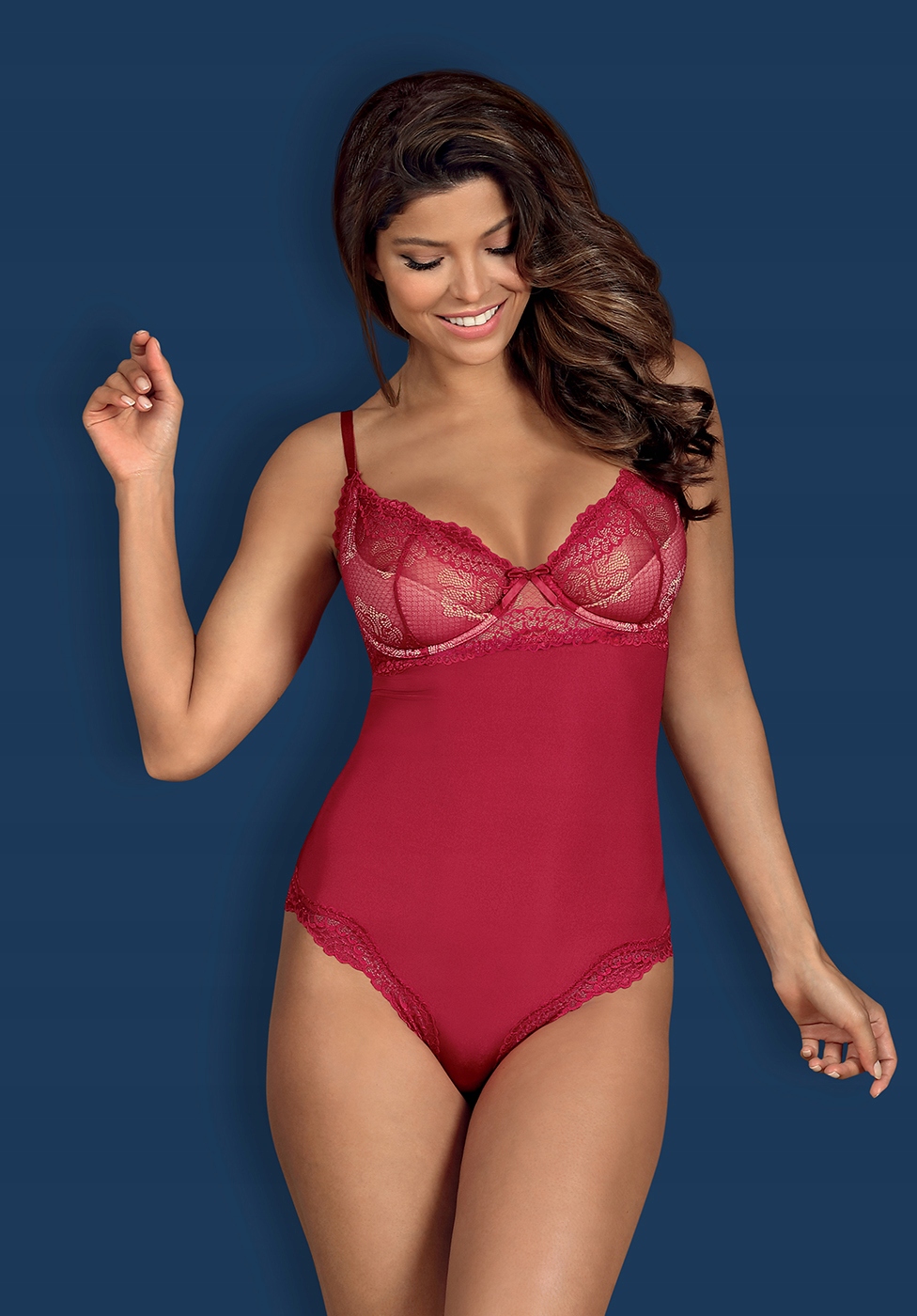 ROSALYNE Otwarte czerwone body Obsessive S/M Rozmiar S/M