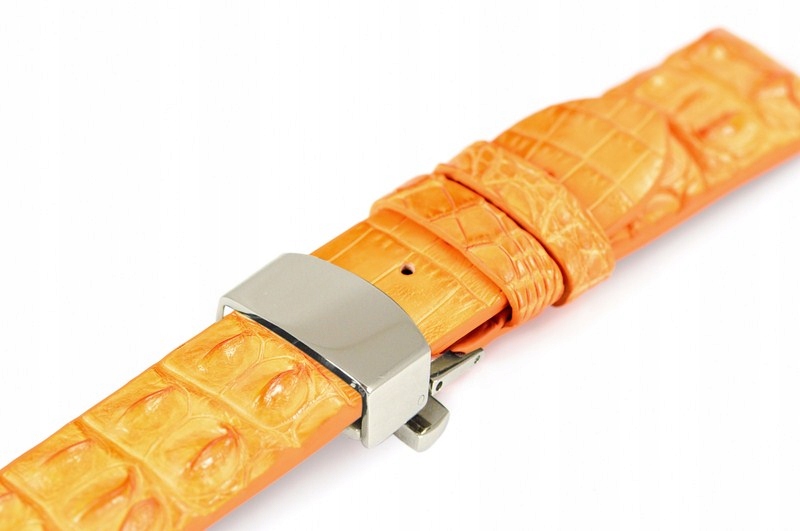 Řemínek Na Hodinky Z Aligátora Motýl Bcs 18 Oranžový
