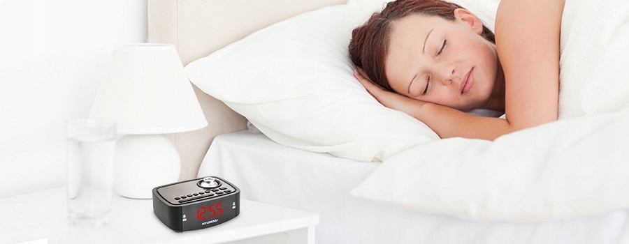 BUDZIK ZEGAR Z PROJEKTOREM RADIO FM HYUNDAI 201 Typ budzik