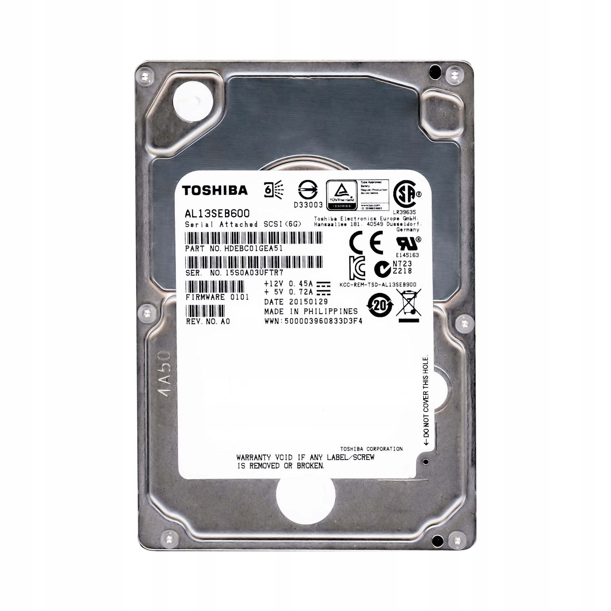 

Toshiba 600GB 10K 64MB SAS-2 2.5'' AL13SEB600
