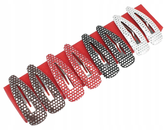 

Spinki Do Włosów W Srebrne Groszki 8 Sztuk