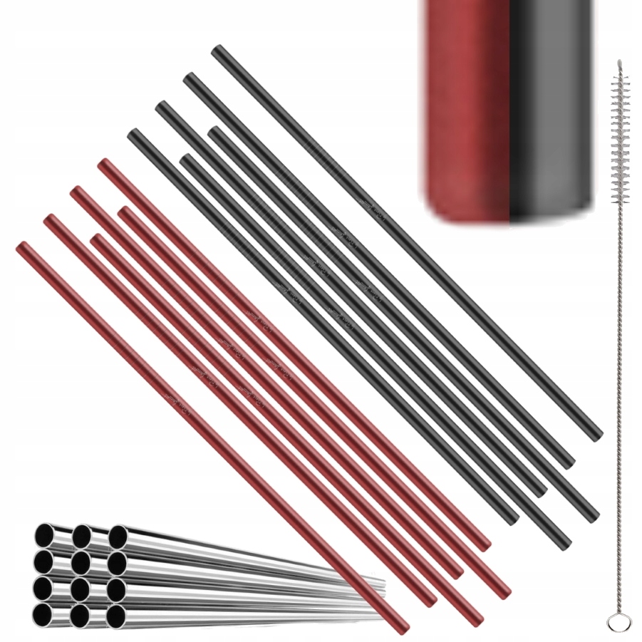 

Słomki metalowe rurki stalowe Lamart LT-7054 12szt