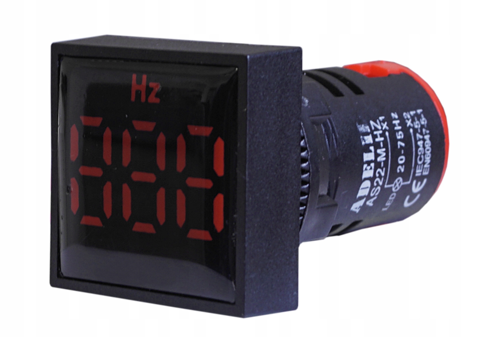 Miernik częstotliwości cyfrowy LED 20 - 75 Hz 10-480V AC 22mm AS22-M-HZ