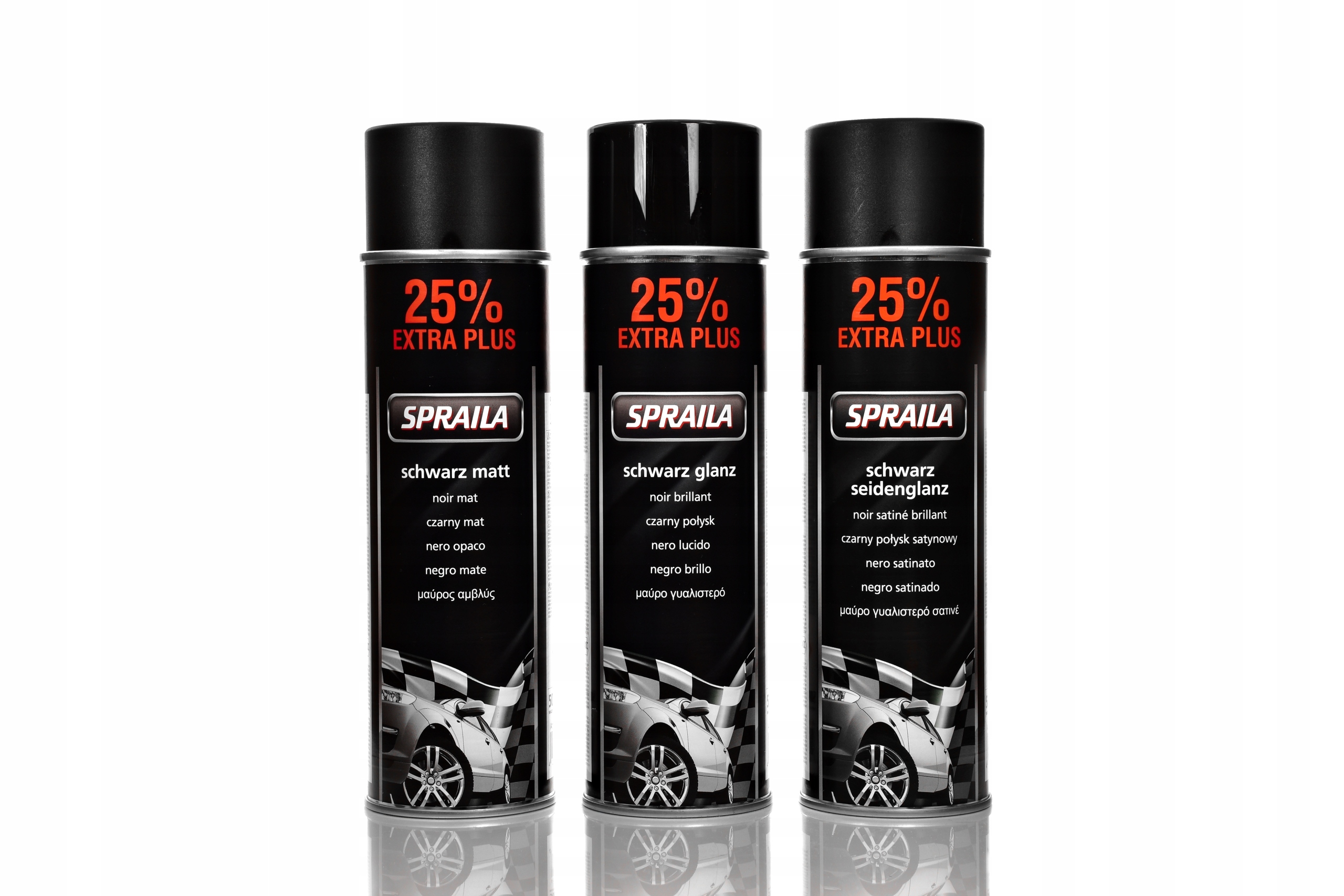 Spraila Lakier akrylowy Spray Czarny Połysk Satynowy 500ml