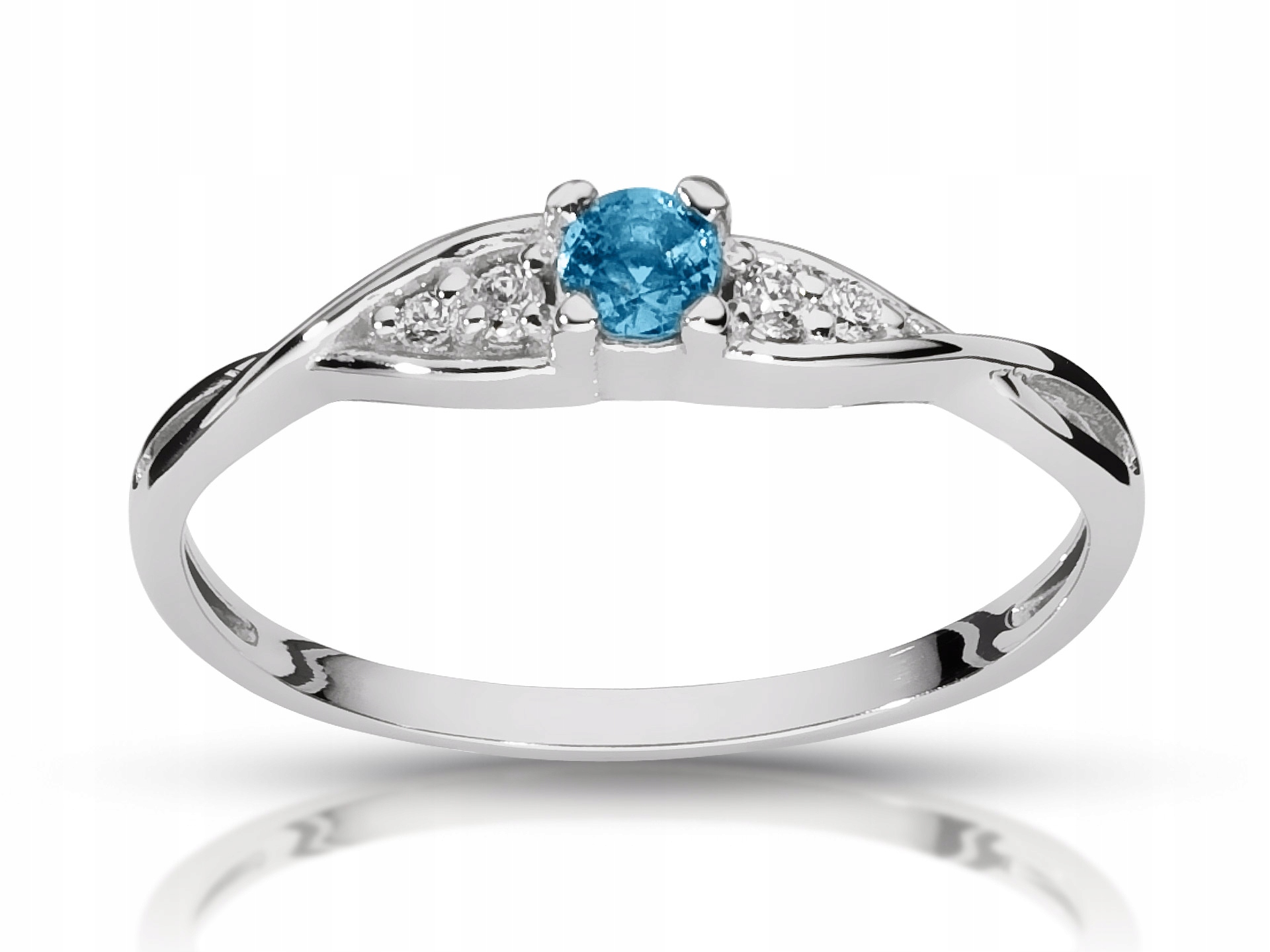 

Złoto pierścionek z topazem i brylantami 0,15ct