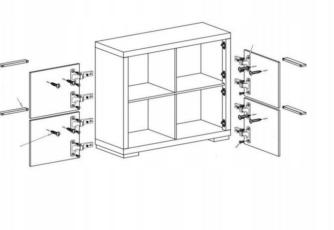 Komoda 108 cm santana ciemna 4 drzwi półka VS-5 Kolor mebla inny kolor