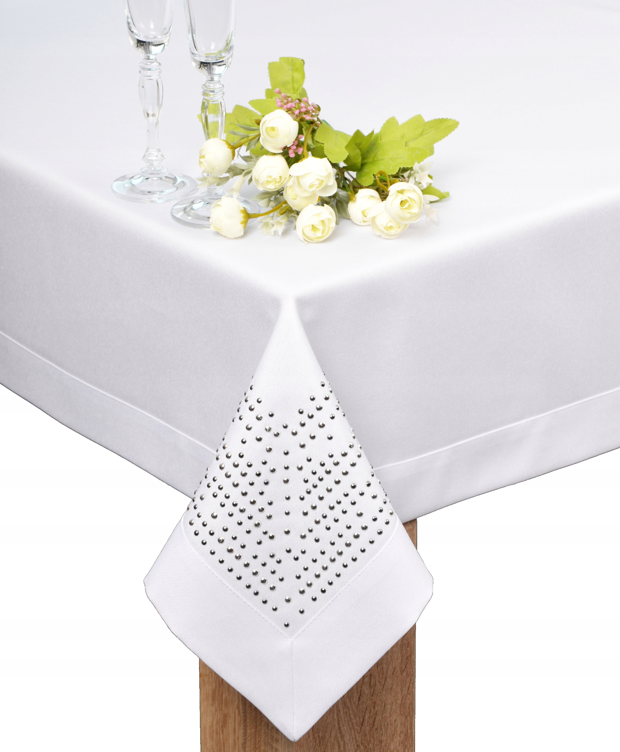 

obrus Panama Decor dżety 180x140 plamoodporny biel