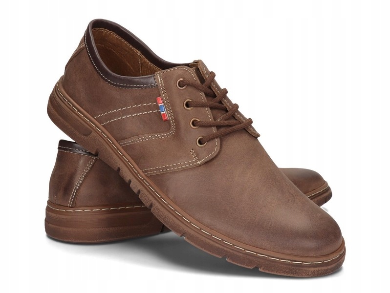

Obuwie Męskie Skóra Półbuty Casual 309 Brąz 45