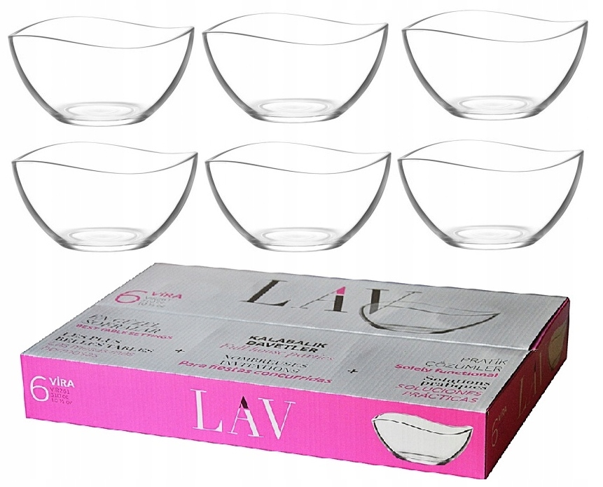 

Lav 6 salaterek szklanych Vira 12 cm 310 ml W-wa