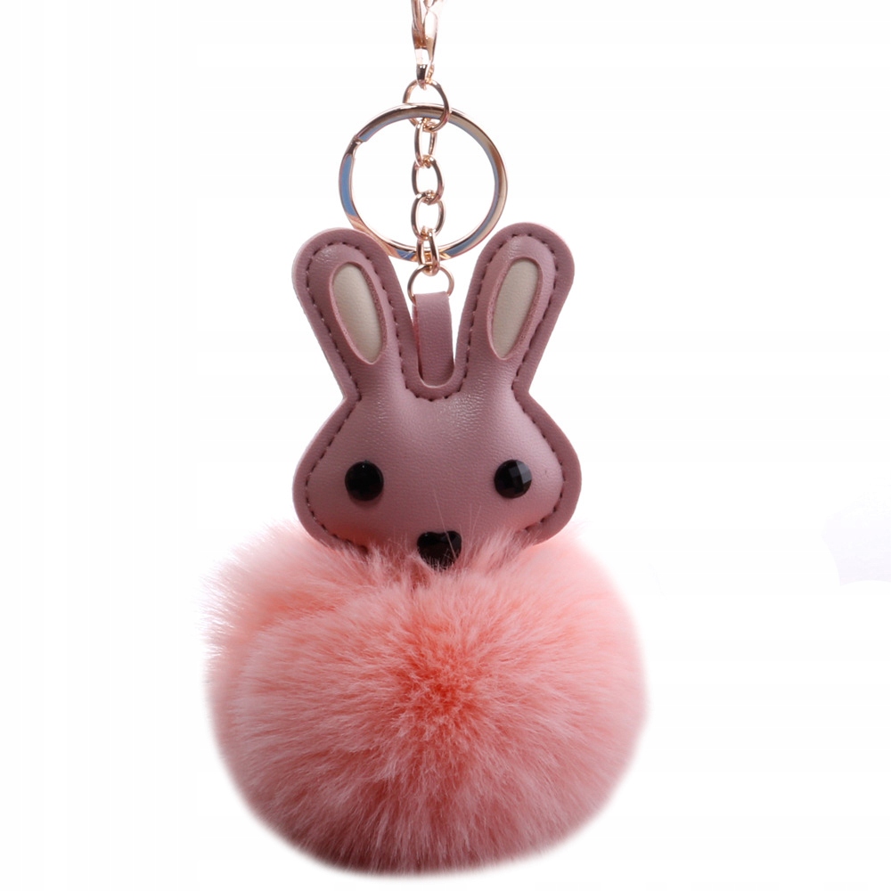 

Pompon Królik Keychain Brelok Futerko Nowość !