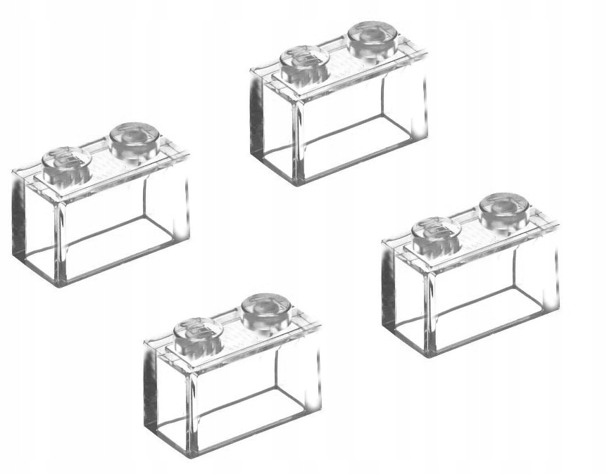 

4x Lego klocek 1x2 3065 306540 przeźroczysty 3004
