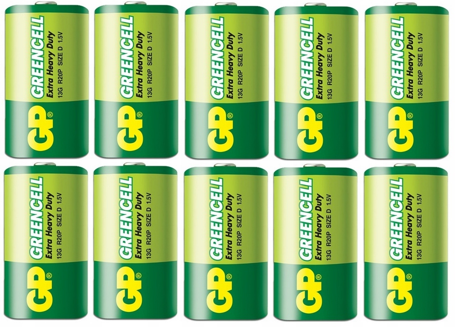 

10 sztuk bateria Gp Greencell R20 D mocna 1,5V