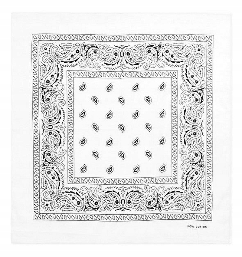 

Bawełniana Bandana, Bandamka Biało-Czarna Paisley