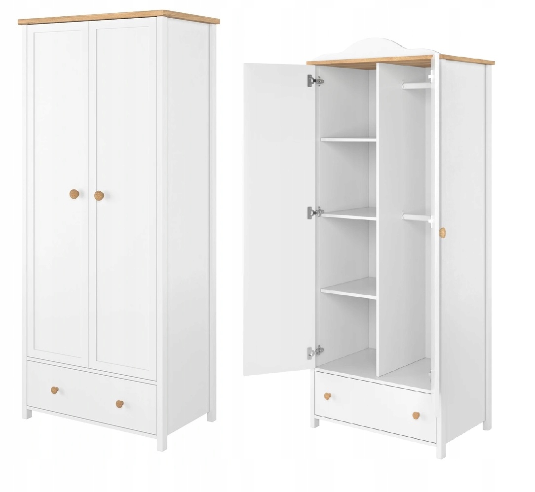 !24H Meble STORY 1 dziewczynka białe dąb Wykończenie matowe