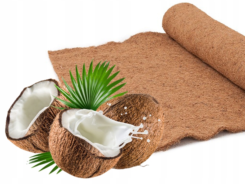 Nakładka z matą kokosową 3 cm, dwustronna, topper 140x200 cm, mata  kokosowa, zdejmowany pokrowiec, H3 , Comforteo