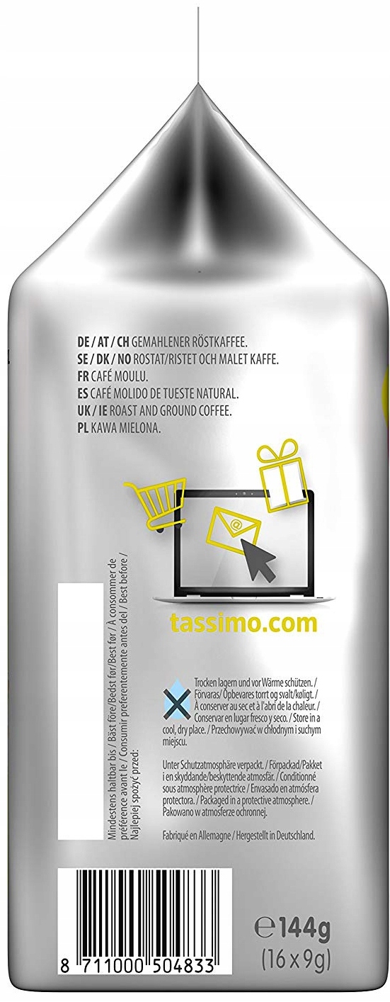 Kapsułki TASSIMO Jacobs Caffe Crema Intenso XL 16 Kompatybilne z Tassimo