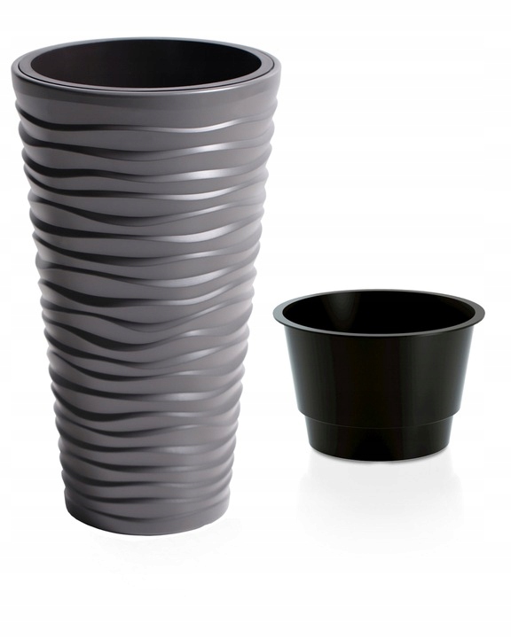 

Doniczka Sand slim z wkładem Efekt 3D DPSA350