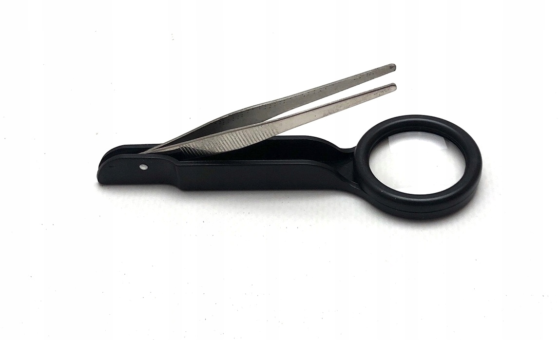 Lupa Powiekszająca Penseta 5X Szkło 25MM Pęceta