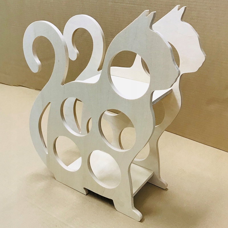 Kot stojan na víno 5 lahví překližka na decoupage